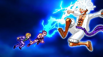 Kira Yoshikage V3 Buff (New) VS Wano Luffy V4 (all form) in Jump Force Mugen