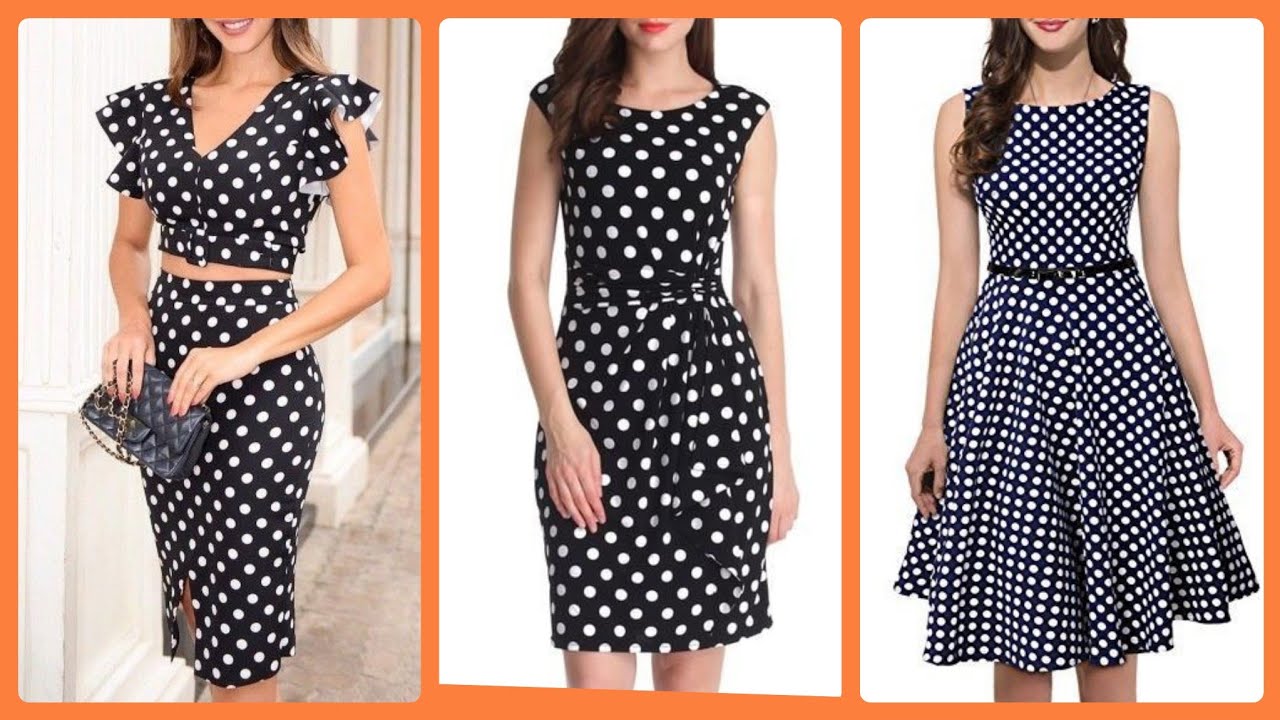 Outstanding stylish Polka Dots Print skatter dresses Designs 2020,Knee