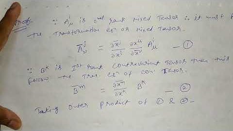 Fundamental Operations of Tensors Part 2 for B.Sc 2nd year by Sapna Agarwal