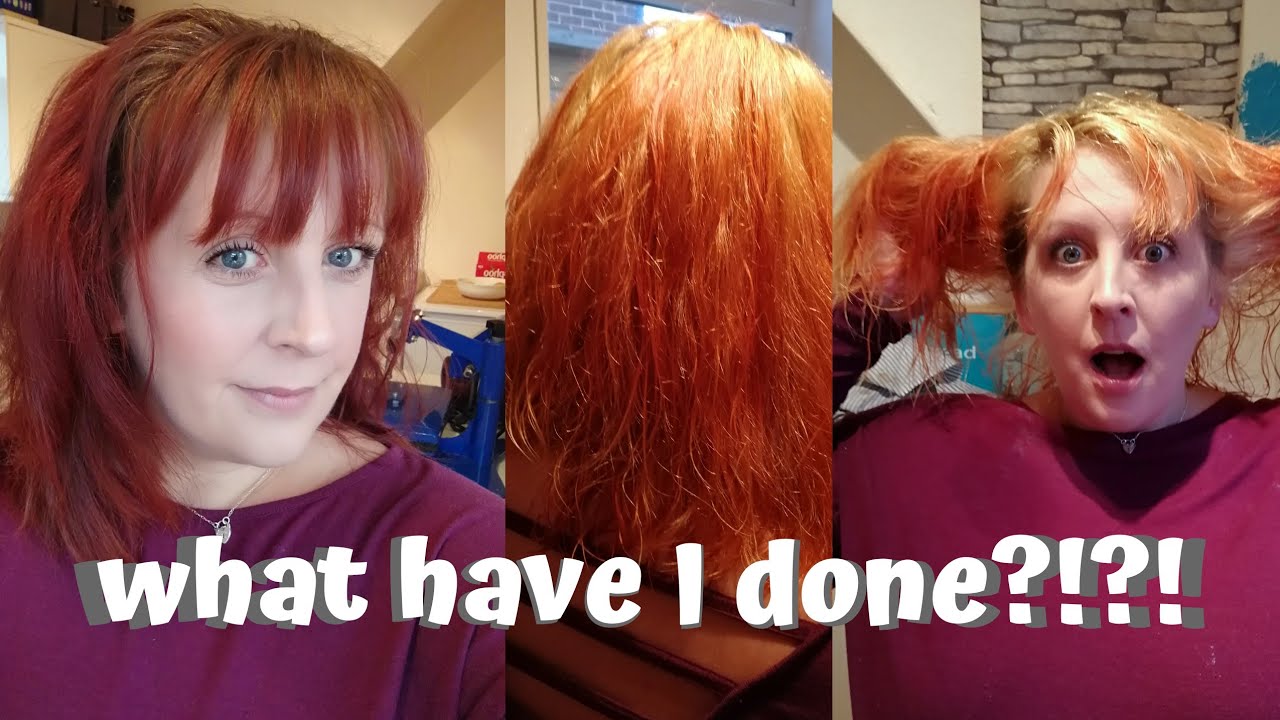 Red Box Dye To Blonde At Home Orange Disaster Youtube