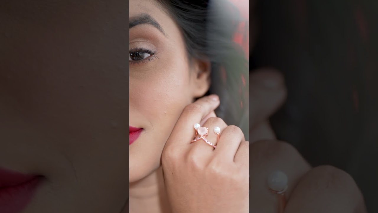 Rose Gold Harmony Passion Pink Chalcedony & Pearl Elysian 925 Sterling Silver Ring  Kicky & Perky