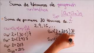 Suma de términos progresión aritmética | Herramientas analíticas #2