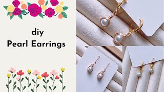 3 Easy Pearl Earrings /How To Make Simple  Pearl Earrings At Home /diy Pearl drop Earrings