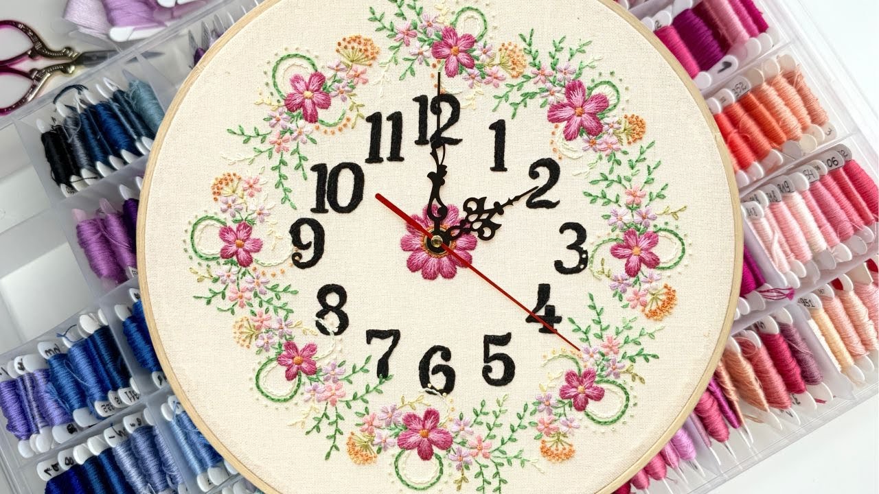 Creating an Embroidered Clocks ⏰ From Start to Finish | Step-by-Step Hand Embroidery Tutorial