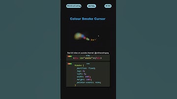 🫣😎CREATE Amazing Colourful Smoke Cursors with HTML, CSS and JavaScript! #csseffect #topcsseffects