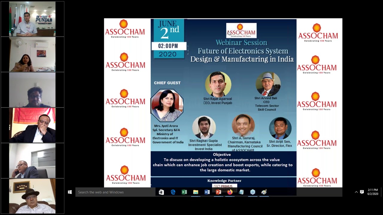 ASSOCHAM Webinar Session 'Future of Electronics System Design & Manufacturing in India'