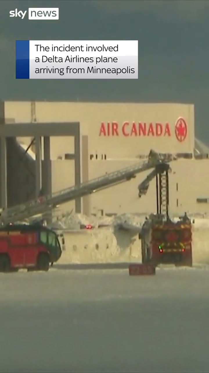 Aftermath of flipped plane in Toronto