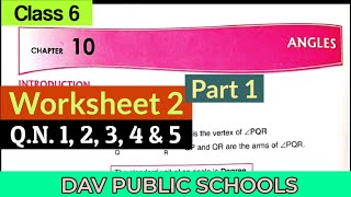 DAV class 6 maths chapter 10 worksheet 2 Q.N. 1 to 5