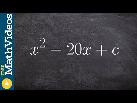 How to find the value c that completes the square of a quadratic, x^2 - 20x + c