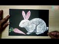 Dot painting rabbit and a carrot