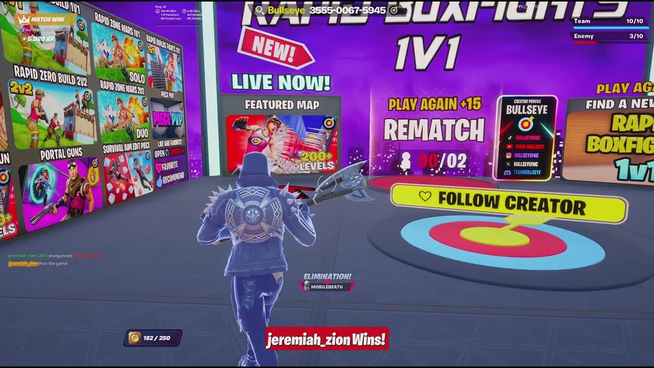 Fortnite Rapid Box Fights 1v1 10-3💪