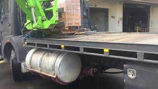 Telehandler Forklift unload Freight Construction