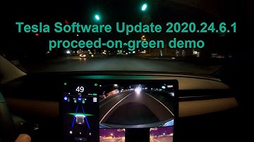 Tesla Model 3 with HW3 & 2020.24.6.1 - software feature update and proceed-on-green demo in 4K 🚦