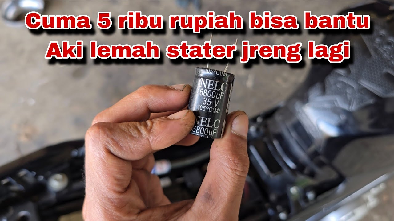 Aki tekor bisa dibantu dengan Pasang kapasitor elco Stater jadi kuat 🔥 dan tambahan stater centil 🔥🔧