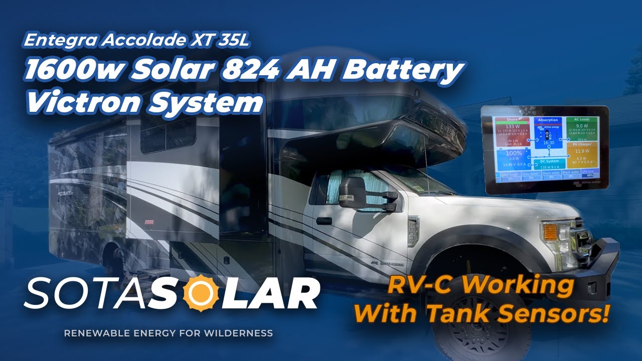 Victron Rooftop Rv Solar Setup Entegra Accolade Victron Solar install with RV-C Tank Sensors - YouTube