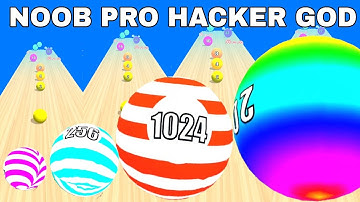 NOOB vs PRO vs HACKER vs GOD in Crazy Ball 2048! 3D