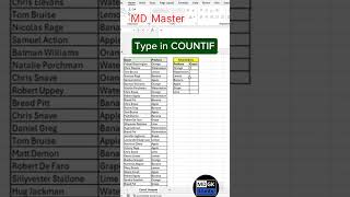 COUNTIF Formula in Excel | Duplicate Names Count Trick #excel #exceltips #shoerts