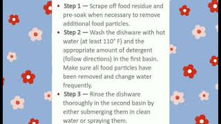 Steps in Manual Ware Washing