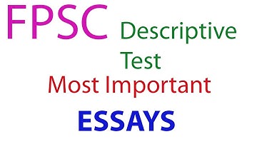 FPSC Descriptive Test Preparation | Most Important Essays