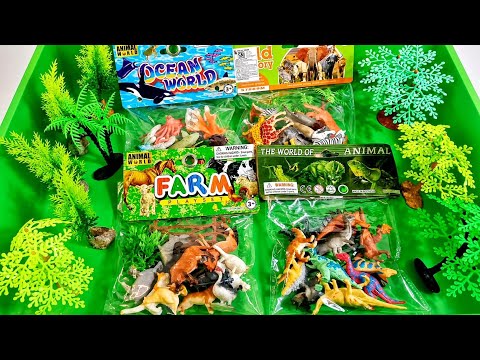Cow Giraffe Elephant Tiger Panda Rhinoceros Animal Toys, Asmr