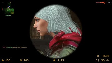 CS Source Cbble, 10 expert vs 20 normal bots, 15 round win match as a T force.