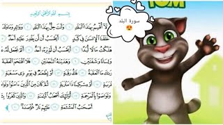 (سورة البلد) بصوت القط توم المتكلم (إحفظ معي )