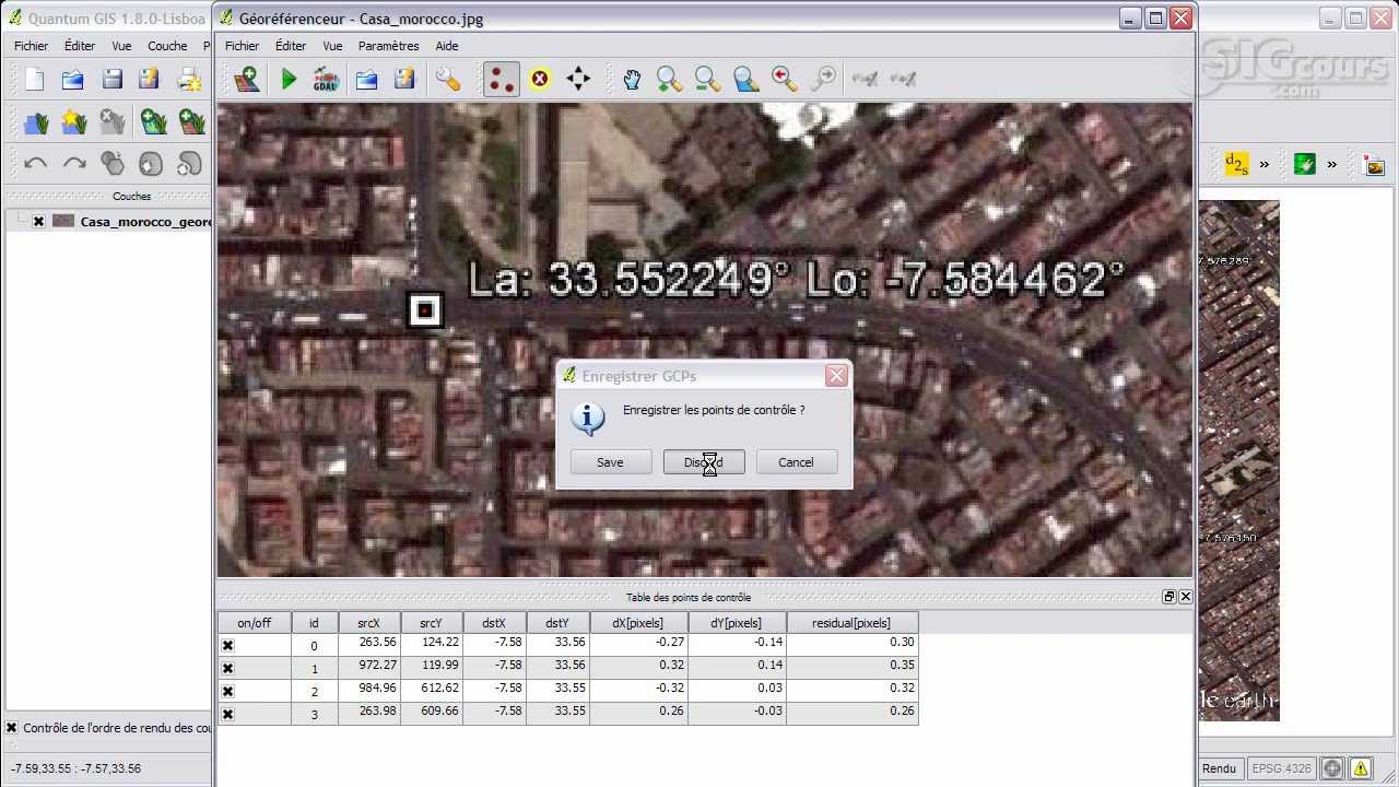 Comment géoréférencer une image de Google Earth avec Quantum GIS (QGIS