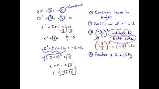 0.54 3.3 Algebra 2 Solving Quadratics with Complete the Square
