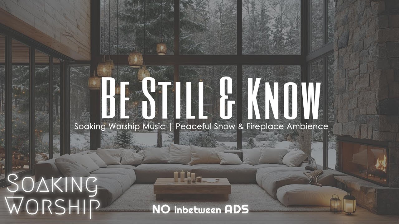 Be Still & Know ✝️ Soaking Worship Music | Peaceful Snow & Fireplace Ambience