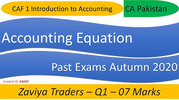 Past Exams Autumn 2020 – Q1 – 07 Marks – Accounting Equation