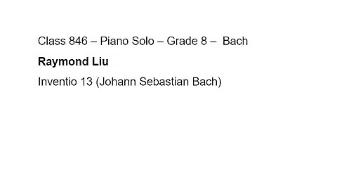 PGTAMF 2022 Piano Class 846 Grade 8 List A Raymond...