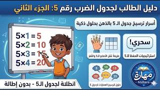 مراجعة جدول الضرب 5+تمارين+قراءة للجداول من 0الى 5 للحفظ