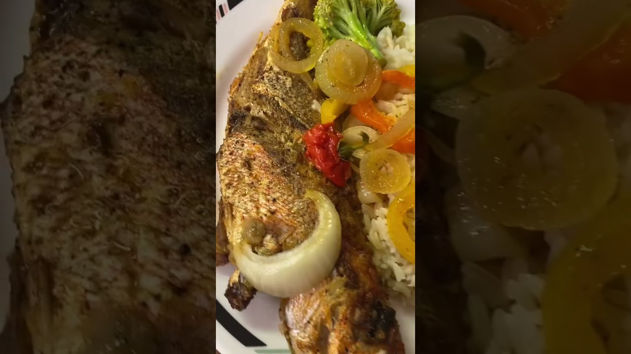 Steamed snapper fish for dinner 