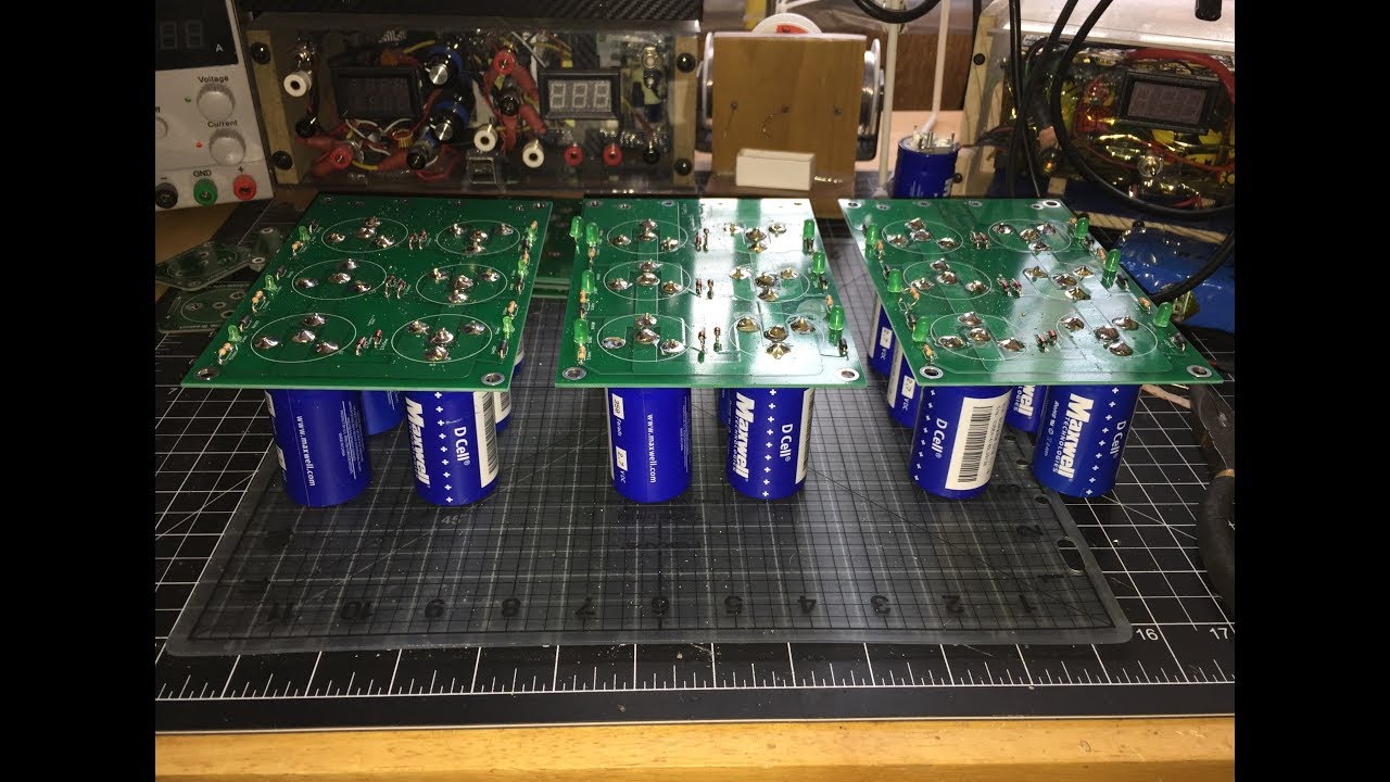 Super "UltraCapacitor" Bank 16.2v 58.33 Farads x 3 "Capacitive