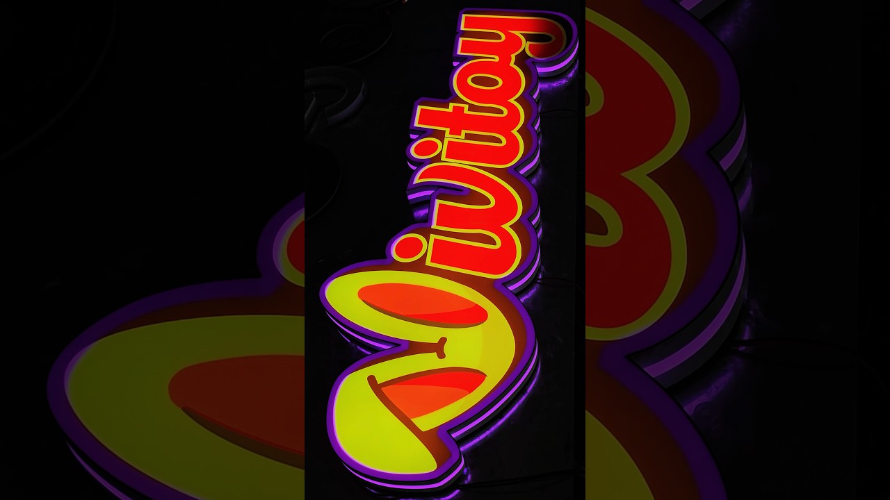 Shocking signboard with visual effects