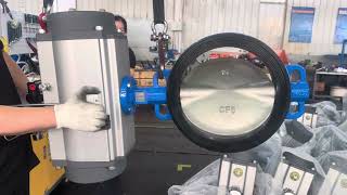Automatic control of butterfly valve with pneumatic actuator