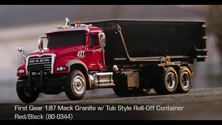 First Gear 1:87 Mack Granite Roll-Off Truck Review - Red/Black 80-0344