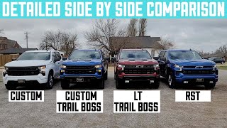 2022 Silverado Refresh Trims Compared  Custom, Custom Trail Boss, LT Trail Boss, RST