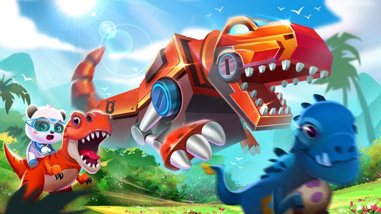 Little Panda: Dinosaur Care | The mechanical T-Rex | Rescue Team | Gameplay Video | BabyBus Games