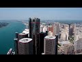 Detroit City 4k, USA, Michigan Detroit 4k, Drone Footage From Above, A Travel Tour UHD