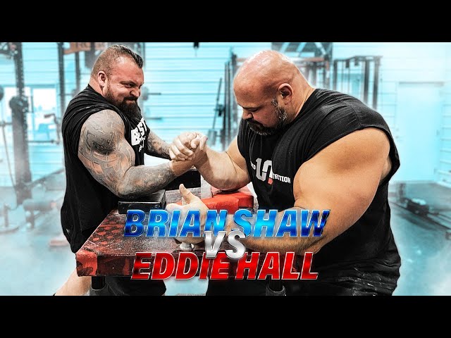 BRIAN SHAW VS. EDDIE HALL ARM WRESTLING  **CRACKED HIS ARM** class=