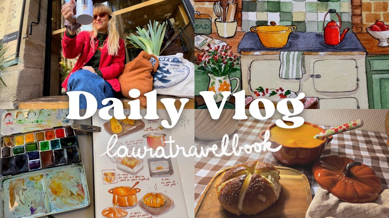 Drawing at the coffeshop and preparing comfort food