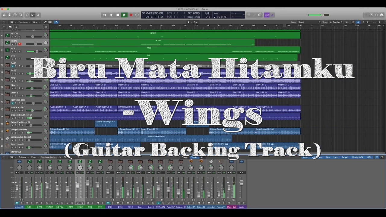 Biru Mata Hitamku - Wings (Guitar Backing Track) - YouTube