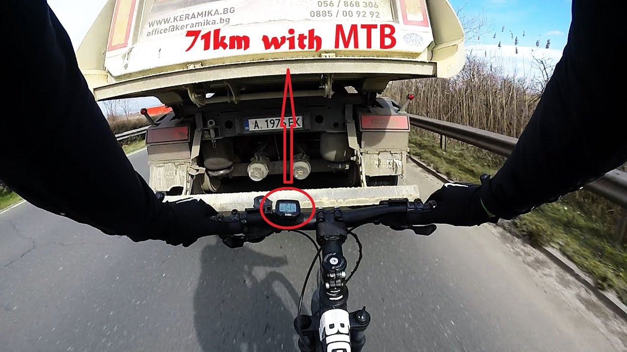 71 km/h with MTB on a flat road! - YouTube
