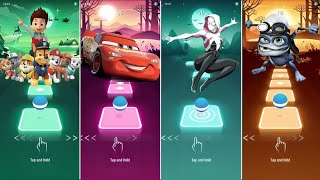 Paw Patrol 🔴 Lightning McQueen 🔴 Spider-Man-Spider-Verse 🔴 Crazy Frog | Tiles Hop Game