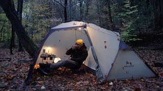 Hot Tent Camping With 'NO STOVE' - Who's There? Naturehike massif solo tent