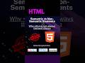Semantic vs non-semantic elements HTML part-17 #html #css #frontend #coding #interviewquestions #js