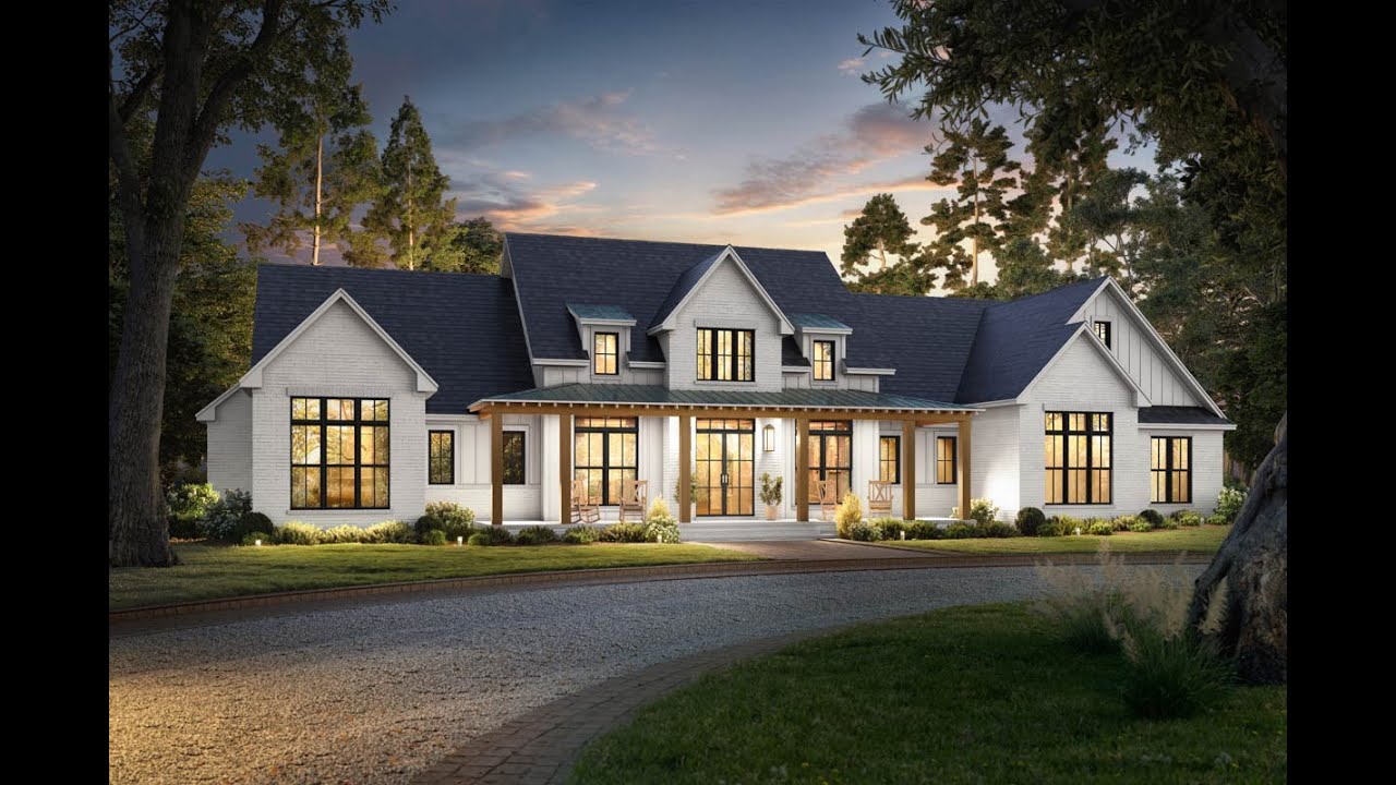 Modern Farmhouse Walkthrough Tour!! House Plan 52015HZ - YouTube