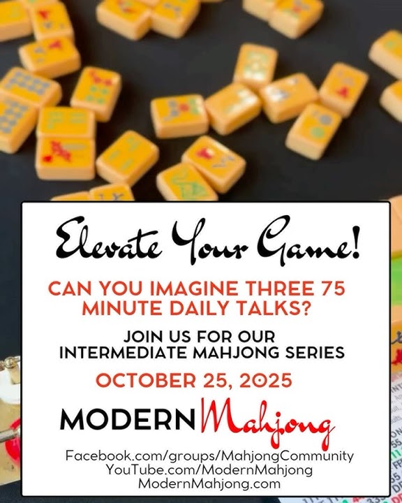 Elevate Your Game by National Mah Jongg League rules. Today's Daily Talk of the Tiles 10/25/25