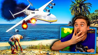 In GTA 5.. Plane CRASHES on HORROR island!